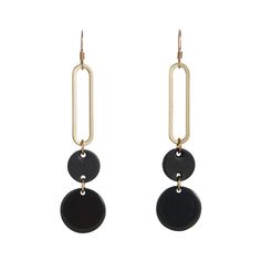 DescriptionThese on-trend statement earrings feature our smooth black leather and shiny black resin accents. These accent pieces are attached to gold hardware for a modern earring that is perfect for year-round wear. Model is WearingChloe Bar StudsGold Signature Necklace Chic Black Earrings With Black Enamel, Chic Black Jewelry For Workwear, Chic Black Jewelry For Work, Chic Black Dangle Earrings, Chic Black Metal Earrings, Nickel And Suede, Gold Gradient, Signature Necklace, Bar Studs