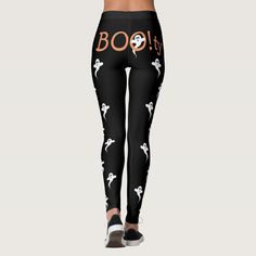 BOO! Funny Booty Pun Cute Ghost Pattern Halloween Leggings, Women's, Size: XS, Light Salmon / Sea Shell Gender: female. Age Group: adult. Trendy Fitted Tights For Halloween, Trendy Stretch Halloween Tights, Trendy Halloween Tights, Halloween Streetwear Leggings, Cute Cartoon Ghost, Workout Transformation, Bridge Workout, Ghost Pattern, Halloween Party Outfits