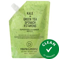 A non-drying, antioxidant-packed gel cleanser that gently yet effectively removes makeup, SPF, and excess oils, leaving skin hydrated and glowing.Skin Type: Normal, Dry, Combination, and OilySkincare Concerns: Pores, Acne and Blemishes, and OilinessHighlighted Ingredients:- Kale + Spinach: Rich in phytonutrients and vitamins C and E to leave skin visibly glowing.- Glycerin, Vitamin B5 + E: Complex know to hydrate + soothe.- Green Tea: Antioxidant-rich powerhouse that fights visible signs of agin Youth To The People, Oily Skincare, Vitamins C, Remove Makeup, Oily Skin Care, Recyclable Packaging, Gel Cleanser, Vitamin B5, Essential Fatty Acids