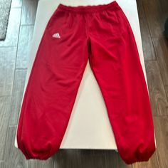 Brand New Size Large Men’s Adidas Sweat Pants Red Cotton Sportswear Sweatpants, Red Sportswear Sweatpants For Jogging, Red Cotton Sports Pants, Red Casual Sports Pants, Red Sports Sweatpants With Pockets, Red Joggers With Pockets For Jogging, Red Athleisure Sweatpants With Pockets, Red Cotton Sweatpants For Jogging, Red Athleisure Bottoms For Jogging