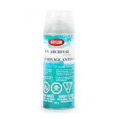 a bottle of krylon's vu archival anti - insect spray on a white background