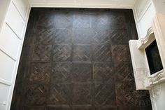 Interior Design with Vintage French Oak Hardwood Floors Parquet Versailles, Ceo Office, Black Floor