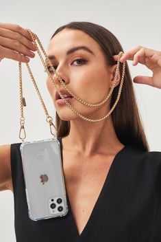 Modular Phone, Smartphone Bag, Gold Phone, Iphone Case Collection, Phone Wristlet, Chain Lanyard, Phone Chain, Phone Strap, Wearable Device