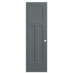 a gray door on a white background