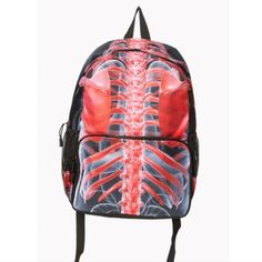 New Backpack With Tags 15x17" Tags: Halloween Horror Emo Scene Goth Punk Rockabilly Fashion Rib Cage Anatomy Lungs Vertebrae Banned Book Bag Anatomy Lungs, Rib Cage Anatomy, Cool Skeleton, Scene Goth, Adidas Backpack, Human Bones, Backpack Brands, Rockabilly Fashion, Halloween Event