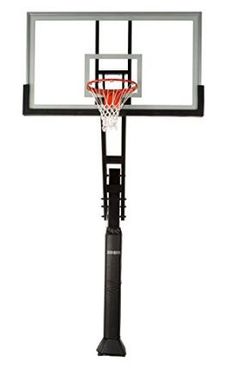 a basketball hoop with a black backboard and red rims on an isolated white background