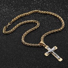 One of our latest products from is this pendant necklace made from top of the line solid stainless steel that displays a figure of a three-dimensional realistic cross. This necklace shows so much of your spiritual-loving personality. Enjoy your church outfits and pair them with this expensive-looking and charming piece of jewelry and watch how you dazzle on a Sunday.  Product highlights:   High-end jewelry in a friendly price  Shimmering, splendid oceanic pattern  Delicately designed interlockin Crucifix Cross Necklace With Box Chain, Stainless Steel Cross Pendant Necklace With Box Chain, Metal Crucifix Cross Necklace For Gift, Metal Crucifix Cross Necklace Gift, Metal Crucifix Cross Necklace As Gift, Crucifix Cross Necklace With Box Chain As Gift, Crucifix Box Chain Necklace As Gift, Crucifix Necklace With Box Chain For Gift, Box Chain Crucifix Necklace For Gift