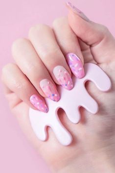 Ice Cream Dream - 19 Fashionable Summer Nail Designs You Won't Want to Miss Trendy Nail Art Pink, Sunny Nail Art, Sweet Nail Art, Pink Ice Cream Nails, Sweets Nail Art, I’ve Cream Nails, Ice Cream Drip Nails, Popsicle Nail Art, Ice Cream Cone Nails