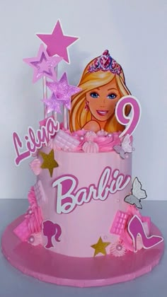 Barbie Cakes For Girls Birthday, Barbie Pasta, Barbie Cake Designs, Baptism Cake Girl, Camera Cakes, Sweet Birthday Cake, Backing Ideas, Barbie Bday, Barbie Birthday Cake