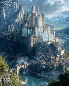 an image of a castle on top of a mountain in the middle of the day