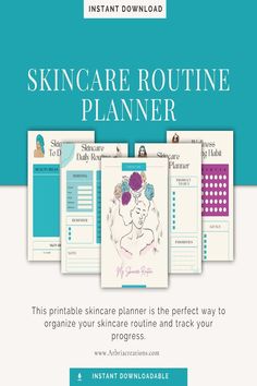 Skincare Routine Planner - Instant Download Printable Skincare, Beauty Planner, Chore List For Kids, Abdominal Binder, How To Make Planner, Daily Weekly Monthly Planner