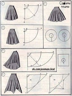 the instructions to make a skirt with pleating and gathered at the waist, as shown in