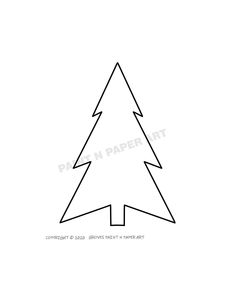 a christmas tree is shown in the shape of a triangle, with one side cut out