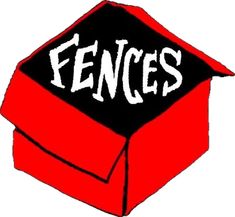 a red box with the word fences written on it