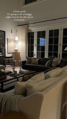 a living room filled with furniture and lots of windows