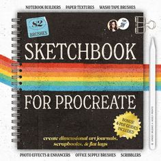 a notebook with the title'sketchbook for procreate'written on it