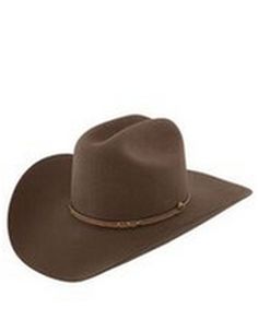 Stetson® Powder River 4X Buffalo Fur Felt Hat - Fort Brands Classic Outdoor Hat With Adjustable Fit, Classic Adjustable Fit Hat For Outdoor, Classic Flat Bill Outdoor Hat, Classic Adjustable Outdoor Hat, Classic Hats For Outdoor Use, Classic Solid Hats For Outdoor, Classic Outdoor Hats In Solid Color, Classic Cap For Rodeo, Casual Solid Hats For Ranch