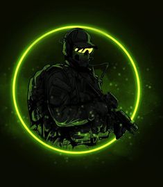 Military Art, Ghost, Neon, Art