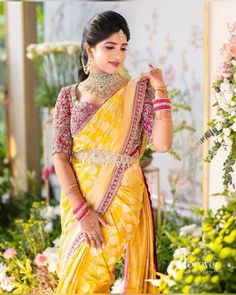 Pelli kuthuru Pelli Chupulu Pics, Pelli Kuthuru Look, Pelli Sarees Pattu, Pelli Kuthuru Sarees, Yellow Pattu Saree Wedding, Pellikuthuru Poses, Pelli Kuthuru Decoration At Home, Yellow Pattu Saree, Banarasi Pattu Sarees