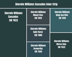 the names and numbers of sheryln williams cascades color strip in different colors