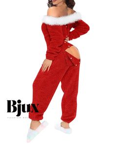 Bjux - Mono de pijama con solapa y adornos de pelusa para Navidad Pajamas Jumpsuit, Elegant Maxi Dress, Lantern Sleeve Dress, Sophisticated Dress, Hooded Tops, Mid Length Dresses, Lace Design, Lantern Sleeves, Olivia Mark