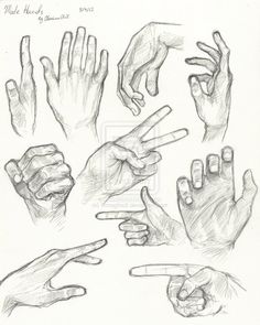 a drawing of many different hands pointing at each other with fingers in the same direction