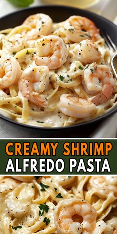 this creamy shrimp alfredo pasta is an easy and delicious dinner