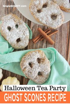 halloween tea party ghost scones recipe with cinnamon sugar