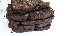 a stack of brownies sitting on top of each other