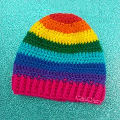 Rainbow Striped Baby Beanie - Kids Multicoloured Crochet Hat by VelvetVolcano Pink Acrylic Beanie (one Size Fits Most), Pink Acrylic Beanie One Size Fits Most, Cute Acrylic Beanie One Size, Pink Acrylic Beanie, Playful Pink Beanie, One Size Fits Most, Playful Pink Beanie (one Size Fits Most), Playful Pink Crochet Hat, One Size Fits Most, Playful Pink Beanie, Pink Acrylic Beanie One Size