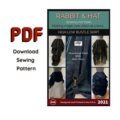 rabbit and hat sewing pattern for high low bustle skirt