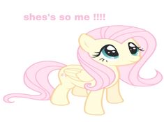 a pink pony with long hair and blue eyes, says she's so me