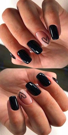 Trending Nail Art, Black And White Nail, Hand Nails, Gel Nail Art Designs, Cute Nail Art Designs, Cute Gel Nails, White Nail, New Year's Nails, Cute Nail Art