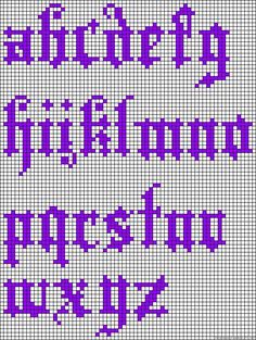 a cross stitch pattern with the words happy new year and numbers in purple on a white background