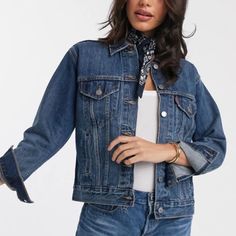 Nwt Size Small Questions? Leave A Comment Below! Fleece Lined Denim Jacket, Raw Denim Jacket, Trucker Jacket Women, Green Denim Jacket, Levi Denim Jacket, Sherpa Lined Denim Jacket, Denim Sweatshirt, Pendleton Jacket, Boyfriend Jacket