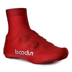 a red shoe with the word nubod written on it