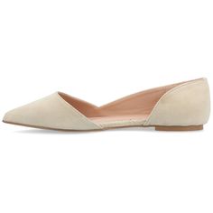 D'Orsay flats by Journee Collection feature soft faux suede uppers and a pointed toe style. A chic D'orsay style is cut-close to the soles for a flattering appearance while padded insoles create comfortable all-day wear. At Journee Collection our flat styles will have you looking just as professional as the boss at work to having the cutest shoes when you go out for the night.