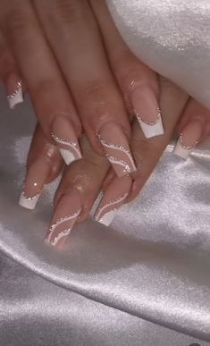 Simple Glam Acrylic Nails, Nails White Design Classy, French Manicure Square Nails Short, Nail Ideas For Pink Dress, Simple Gel Nail Designs Classy, Girly Acrylic Nails Designs Pink, Pink White Silver Nails, Simple Girly Acrylic Nails, Nail Ideas French Tip Classy