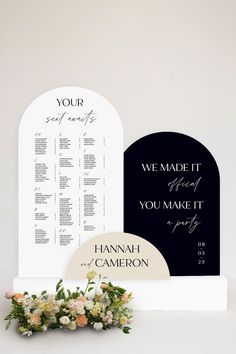 Modern Wedding Signage Lily Roe Co. Cute Wedding Welcome Signs, Wedding Guest List Board, Sitting Charts For Weddings, Modern Wedding Signage, Alphabetical Seating Chart, Wedding Table Seating Chart