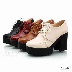 Lasaky - Stylish Chunky Heeled Platform Shoes with Ankle Strap Elegant Chunky Heels, Chunky Heel Platform Sandals, Rough Heels, Casual High Heels, Lace Up High Heels, Elegant Heels, Platform High Heel Shoes, Womens Chunky Heels, High Heels Shoes