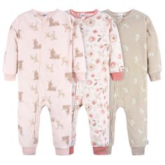 3-Pack Infant & Toddler Girls Pink Deer Footless Fleece Pajamas Pink Deer, Toddler Pajamas, One Piece Clothing, Gerber Baby, Fleece Pajamas, One Piece Pajamas, Bedtime Routine, Family Pajamas, Cozy Fits