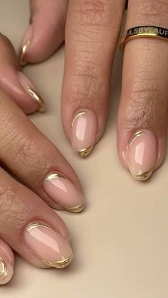 Hoco Nails, Nagellack Trends, Golden Nails, Milky Nails, Formal Nails, Nagel Tips, Casual Nails, Short Acrylic Nails Designs, Neutral Nails