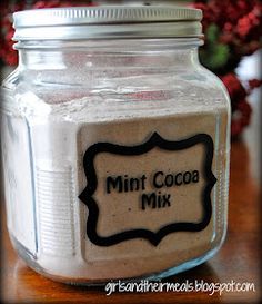 a glass jar that has some kind of chocolate mix in it