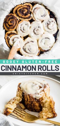 The BEST Gluten-free Cinnamon Rolls! They're tender and fluffy with a gooey center and crisp shell. Topped with cream cheese icing, they're perfect on a breakfast platter! Plus, these make-ahead cinnamon rolls are a Mother's Day brunch idea you can make the night before! Best Gluten Free Cinnamon Rolls, Gluten Free Cinnamon Rolls Recipe, Vanilla Bean Cream, Butternut Bakery, Gluten Free Cinnamon, Gluten Free Cinnamon Rolls, Easy Gluten Free Desserts, Cookies Gluten Free, Best Gluten Free