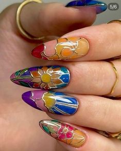 Jewels Nails, Omg Wow, Nail Sunny, Paint Inspo, Hippie Nails, Amazing Nails, Pretty Gel Nails, Glass Nails, Gold Chrome