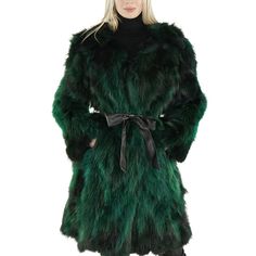 This One Is For Those Who Are Not Afraid Of Showing Their Bold Style. Our Genuine Raccoon Fur Coat Dyed In A Rich Emerald Green Will Be That Star Of Any Outfit, So You Can Dress With Chic Basics And Elevate Them With This Stunning Coat. Toasty Warm, We Can't Think Of A More Stylish Way To Fight Off The Bitter Months. Luxury Green Outerwear For Fall, Luxury Green Fall Outerwear, Green Fur Coat With Faux Fur Trim For Fall, Green Fur Coat For Fall, Green Long Sleeve Fur Coat For Fall, Green Faux Fur Trim Coat For Fall, Green Long Sleeve Outerwear With Faux Fur Trim, Emerald Green Faux Fur Coat, Long Vest Jacket