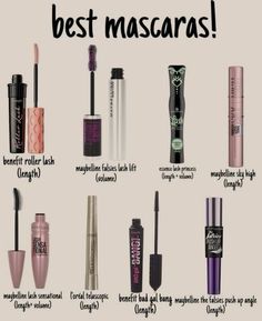 Mascara Must Haves, Best Affordable Mascara, Good Mascara Combos, Good Mascara Brands, Good Makeup Products For Teens, Best Mascara For Length And Volume, Best Mascara Drugstore, Mascara For Straight Lashes