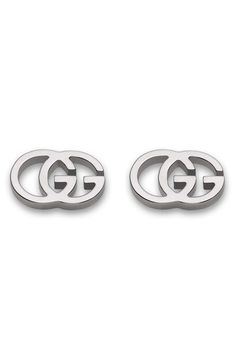 Double-G Stud Earrings, Main, color, WHITE GOLD Gucci White Gold Round Earrings, Gucci Sterling Silver Earrings For Formal Occasions, Gucci White Gold Sterling Silver Earrings, Modern Gucci Sterling Silver Jewelry, Gucci Sterling Silver Jewelry With Polished Finish, Gucci Sterling Silver Classic Jewelry, Gucci Round Earrings For Formal Occasions, Gucci Round Earrings For Formal Events, Classic Gucci Sterling Silver Jewelry