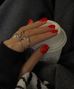 Unghie Nail Art, Casual Nails, Thanksgiving Nails, Red Nail