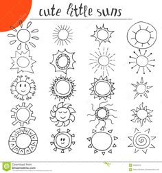 cute little sun drawings for kids